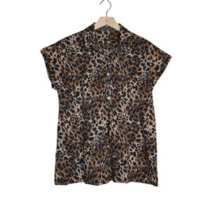 Bogner Women's 12 Animal Print Cap Sleeve Pullover Top